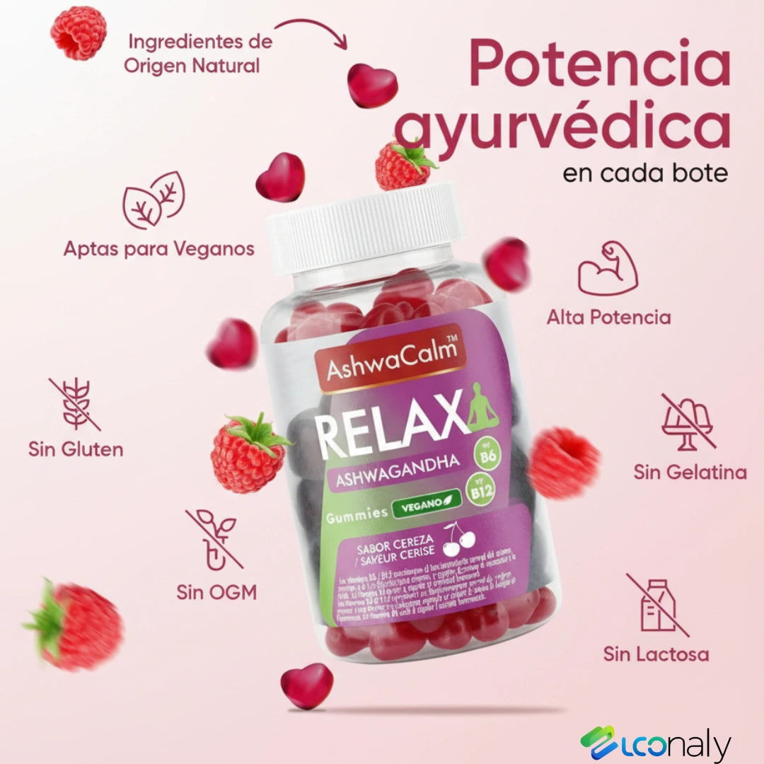 🌿 AshwaCalm™ 2 gummies y adiós ansiedad, estrés y noches sin dormir