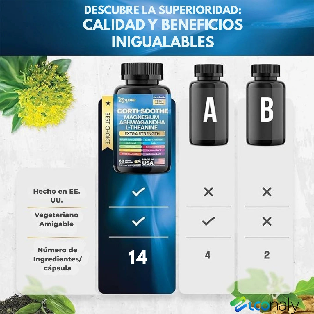 🌙 CORTISOL BALANCE+™ Recupera la calma que el estrés te quitó 🌿