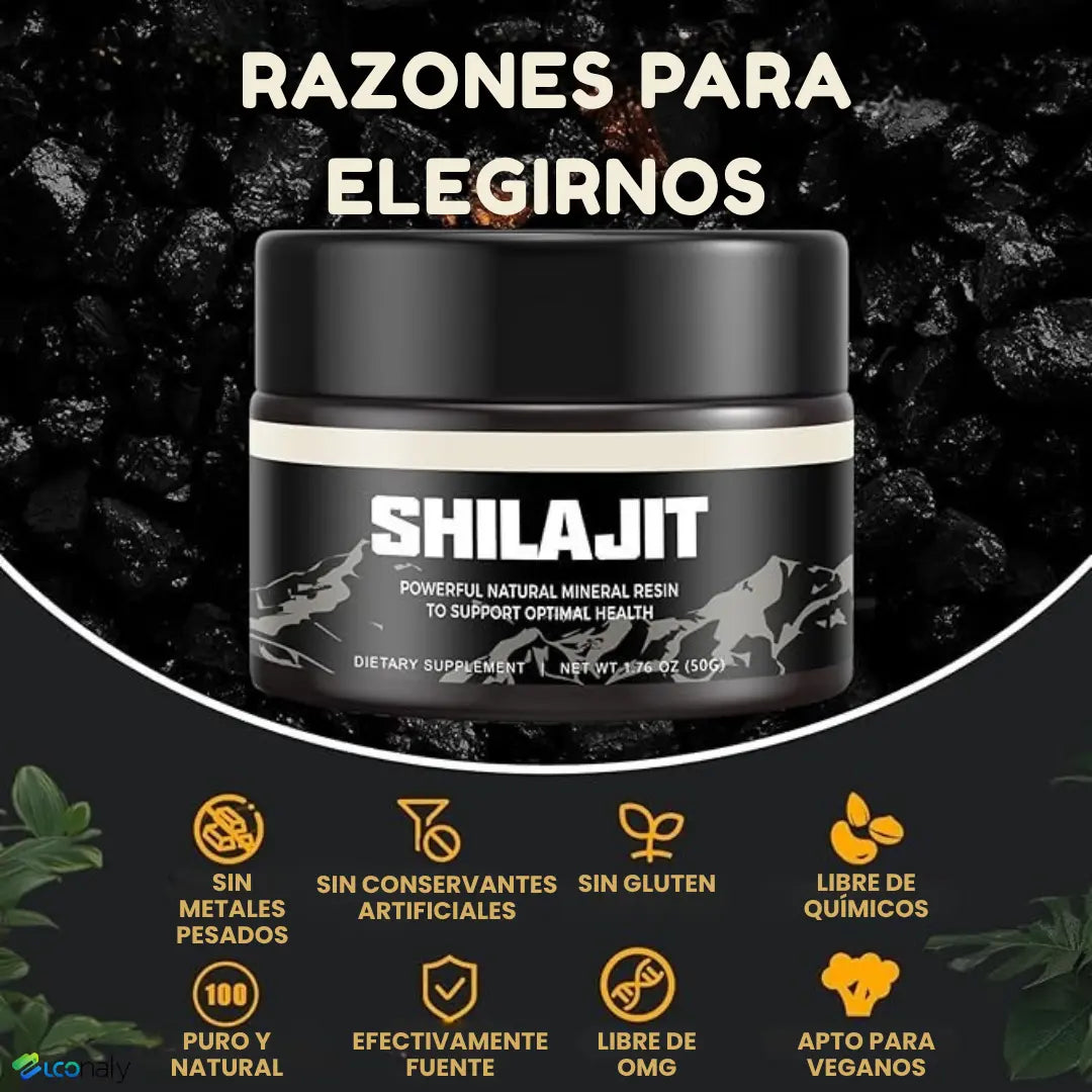 Shilajit puro del Himalaya — Energía estable y claridad mental