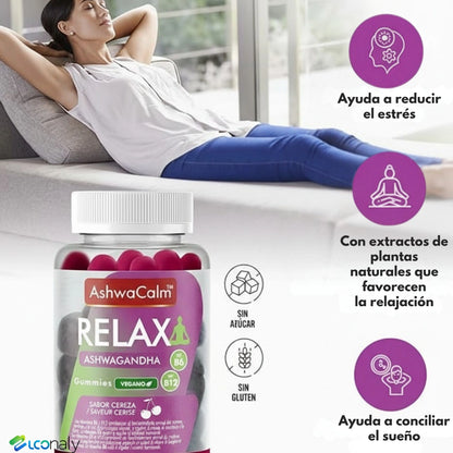 🌿 AshwaCalm™ 2 gummies y adiós ansiedad, estrés y noches sin dormir
