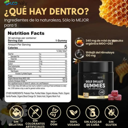 Gold Shilajit Gominolas – Energía y bienestar sin cápsulas